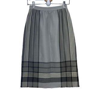 Vintage Gray Plaid Wool Skirt Womens